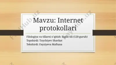 internet protokollari — PPTX