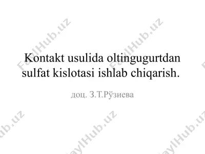 sulfat kislotasi — PPTX