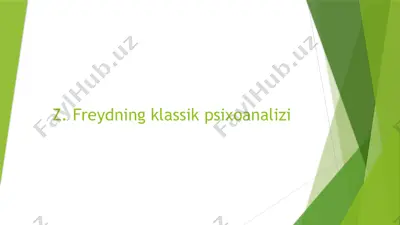 zigmund freydning klassik psixoanalizi — PPTX