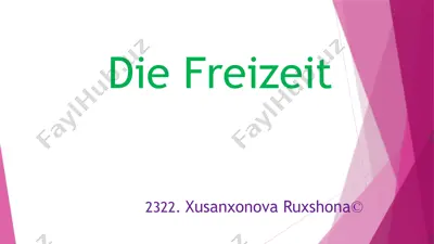 die freizeit — PPTX