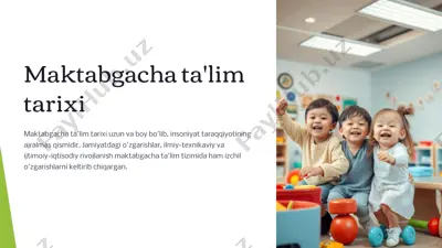 maktabgacha ta'lim tarixi — PPTX