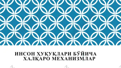 инсон ҳуқуқлари бўйича халқаро механизмлар — PPTX