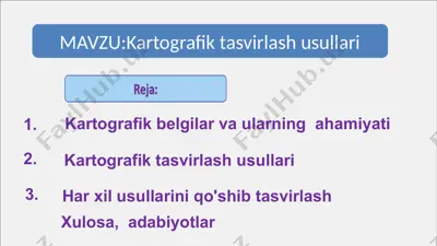 kartografik belgilar va ularning ahamiyati — PPTX