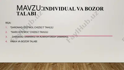 individual va bozor talabi — PPTX