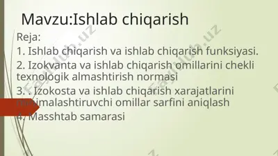 ishlabchiqarish — PPTX
