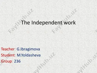 the independent work — PPTX