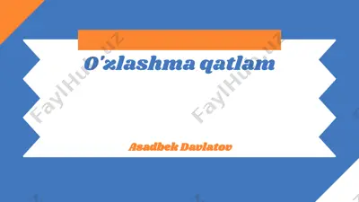 o'zlashma qatlam — PPTX