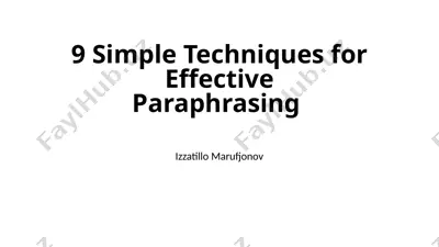 effective paraphrasing techniques — PPTX