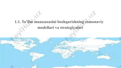 taʼlim muassasasini boshqarishning zamonaviy modellari va strategiyalari — PPTX