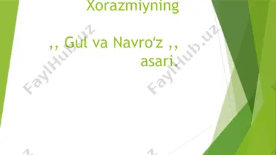 gul va navroʻz (haydar xorazmiyning asari) — PPTX