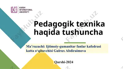 pedagogik texnika haqida — PPTX