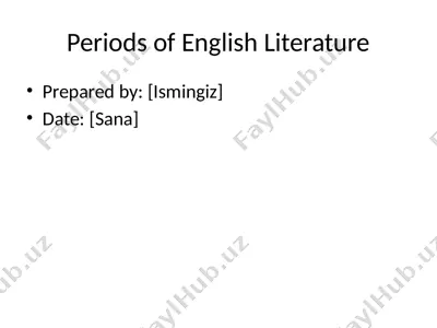 periods of english literature — PPTX