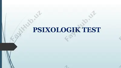 psixologik test — PPTX