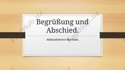 begrüßung und abschied — PPTX