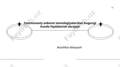 zammonaviy axborot texnologiyalaridan bugungi kunda foydalanish darajasi — PPTX