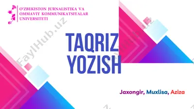 taqriz yozish — PPTX