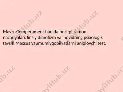temperament haqida — PPTX