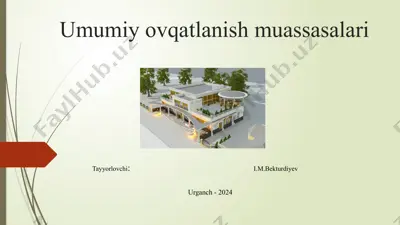 umumiy ovqatlanish muassasalari — PPTX