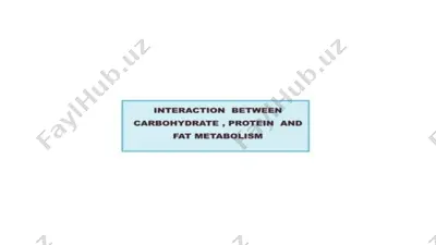 interaction between carbohydrate, protein and fat metabolism — PPTX