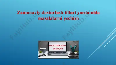 zamonaviy dasturlash sohasi — PPTX