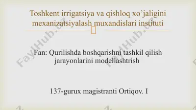 qurilish mantaj tashkiloti — PPTX