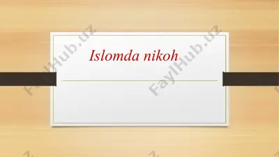 islomda nikoh — PPTX