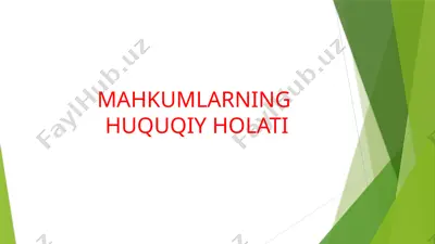 mahkumlarning huquqiy holati — PPTX
