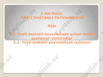 yoylidastakli payvandlash — PPTX