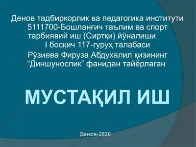 мустақил иш — PPTX