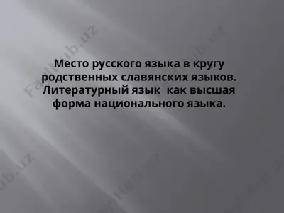 место русского языка в кругу родственных славянских языков — PPTX