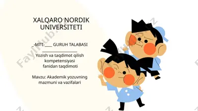 akademik yozuvning mazmuni va vazifalari — PPTX