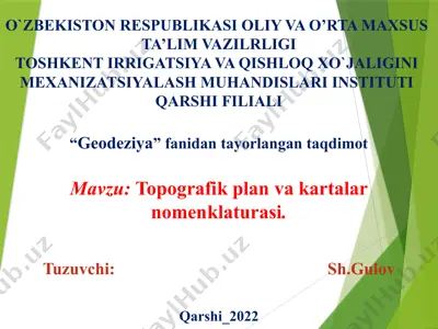 topografik plan va kartalar nomenklaturasi — PPTX