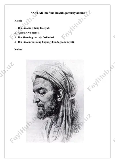abu ali ibn sino buyuk qomusiy alloma — DOCX