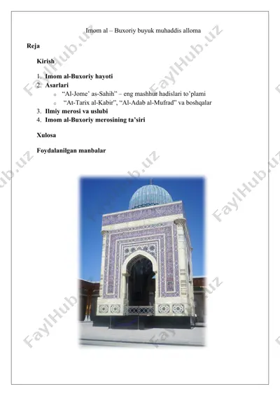 imom al-bukhariy — DOCX