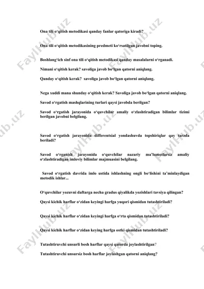 ona tili o‘qitish metodikasi — DOC
