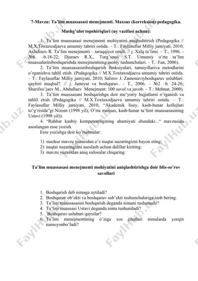 ta'lim muassasasi menedjmenti — DOC