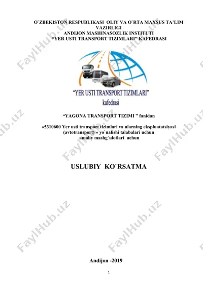 yer usti transport tizimlari va ularning ekspluatatsiyasi (avtotransport) — DOC