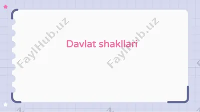 davlat shakllari — PPTX