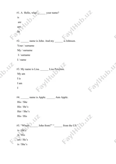 english grammar quiz — DOCX