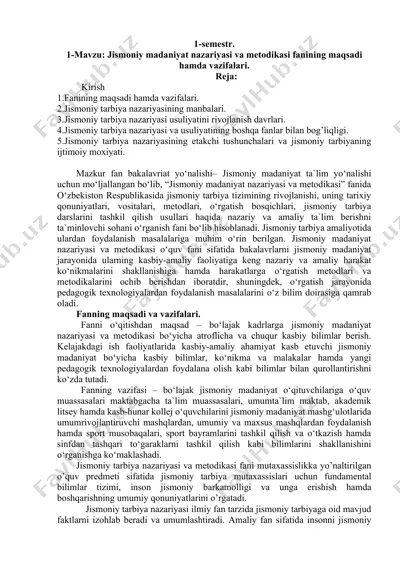 jismoniy madaniyat nazariyasi va metodikasi — DOCX