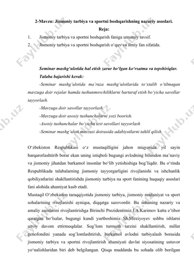jismoniy tarbiya va sportni boshqarishning nazariy asoslari — DOCX