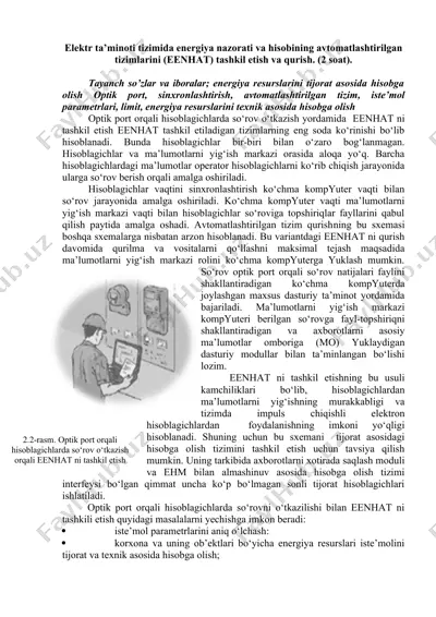 energiya nazorati va hisobining avtomatlashtirilgan tizimlari (eenhat) — DOCX