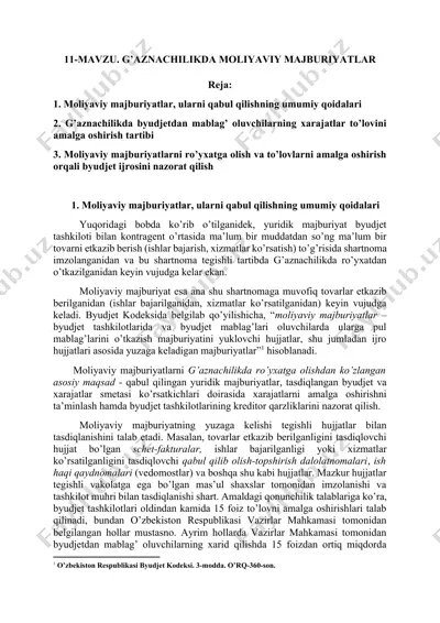 g’aznachilikda moliyaviy majburiyatlar — DOCX