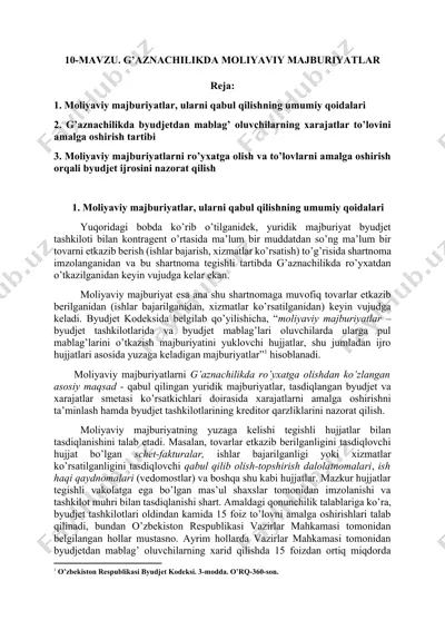 g’aznachilikda moliyaviy majburiyatlar — DOCX