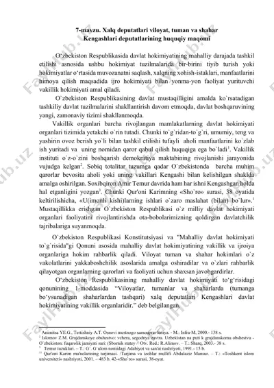 xalq deputatlari huquqiy maqomi — DOCX