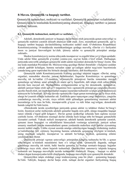 qonuniylik va huquqiy tartibot — DOCX