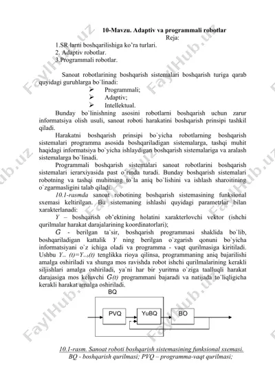 san'at robotlari boshqarish sistemalari — DOCX