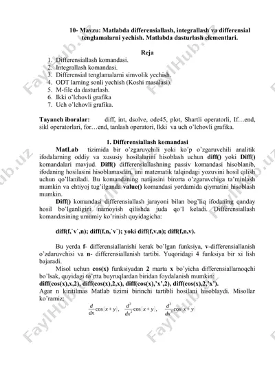 differensiallash komandasi — DOCX