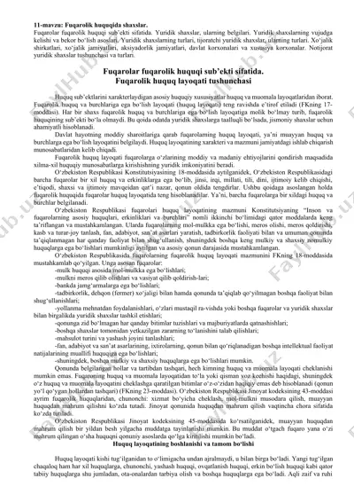 fuqarolik huquqida shaxslar — DOCX