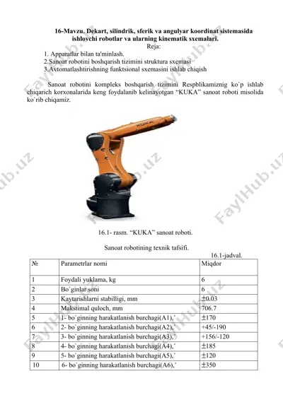 "kuka" sanoat roboti — DOCX
